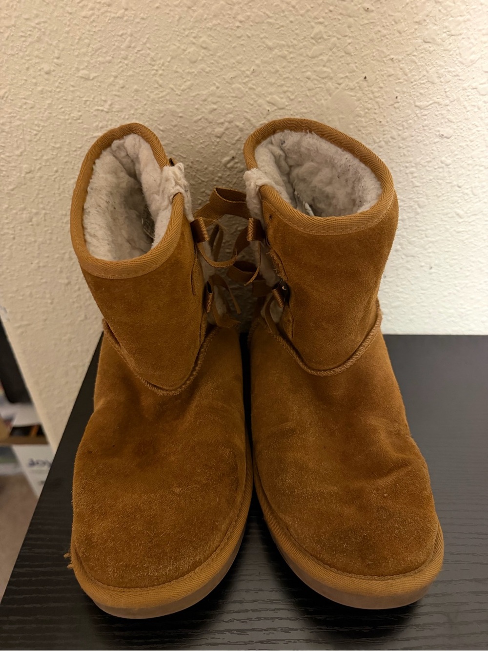 Koolaburra Kids Suede Lace-Back Boots - Chestnut